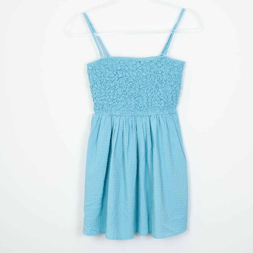 American Eagle Smocked Mini‎ Dress Blue Womens Size XS NWT